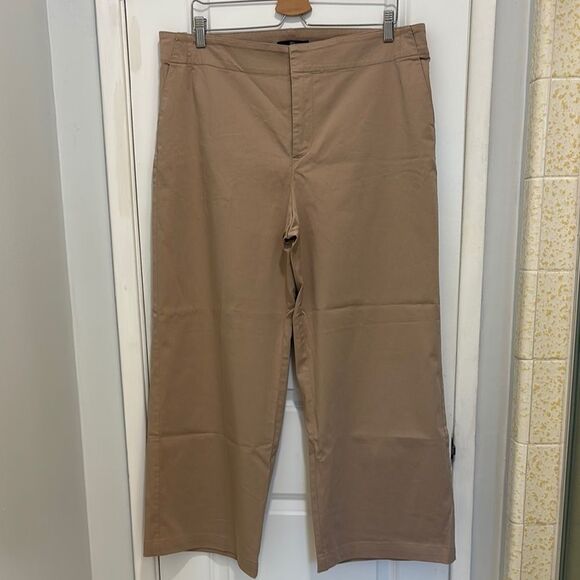 Jarbo Women’s Cotton Tan Wide Leg Trouser Pants 42 XL 14 - Picture 1 of 6